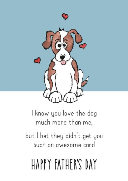 pet cute Father's Day Card 29624 created by HC Illustrations