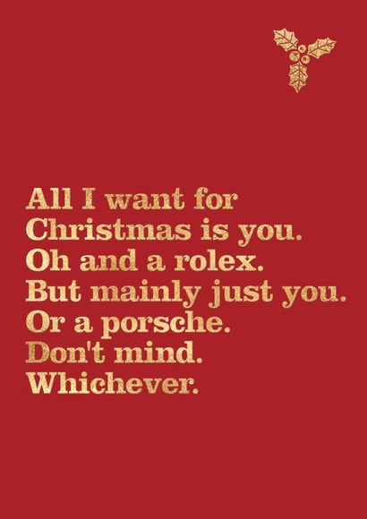 rolex porsche Christmas Card 5916 created by Mrs Best Paper Co.