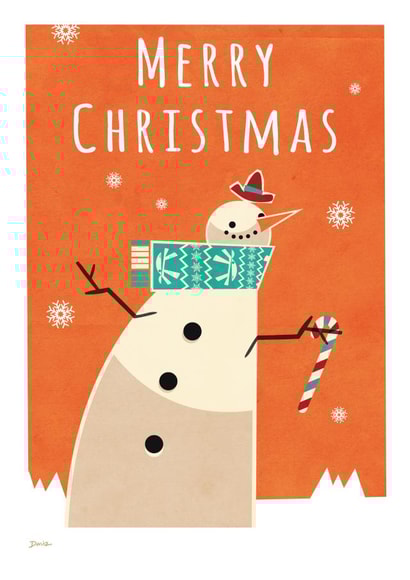 snowman snow Christmas Card 23737 created by Daviz