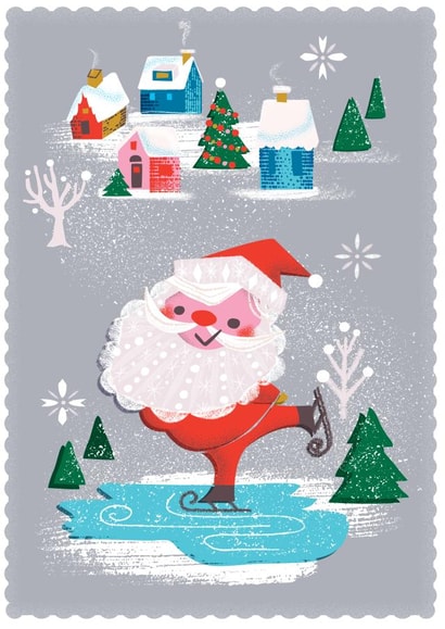 Santa retro Christmas Card 24351 created by Jill Howarth