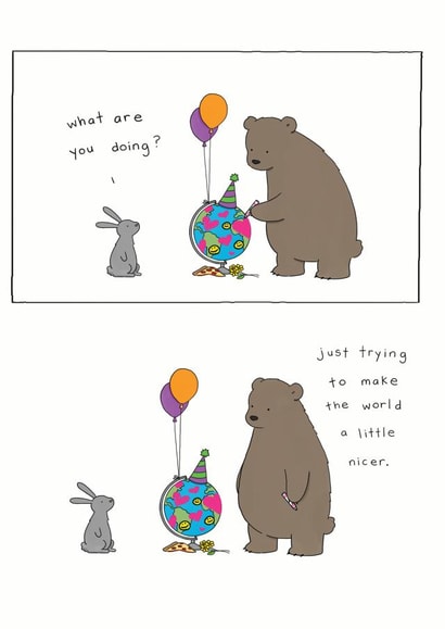 Cute Birthday Card - Making The World Nicer created by Redback Cards