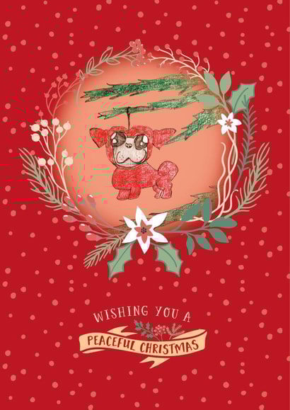 peaceful dog Christmas Card 29593 created by Joshua Billington