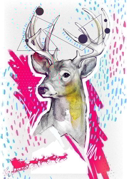 deer christmas Christmas Card 22784 created by Podessto