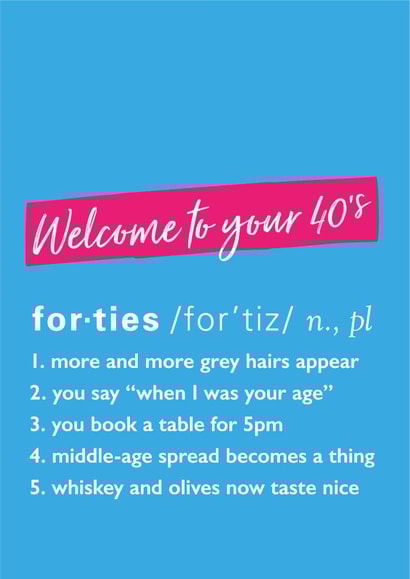 40th Birthday Definition Card created by Poppy Lane