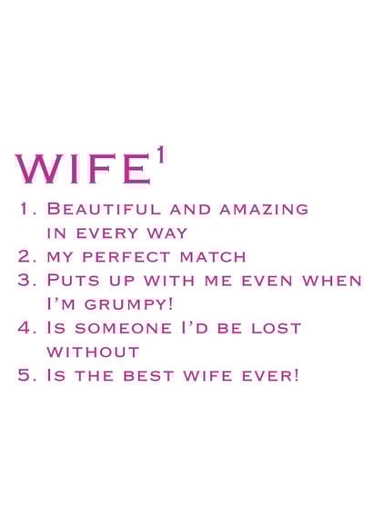 Cute Definition Typography Anniversary Card - For Wife - Beautiful And Amazing In Every Way created by Always Sparkle