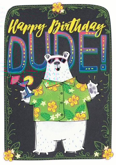 boy bear Birthday Card 1313 created by Kate Chesterton