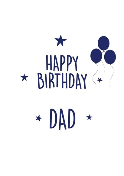 Classic Birthday Card - For Dad - Stars & Balloons created by The White Sage Way