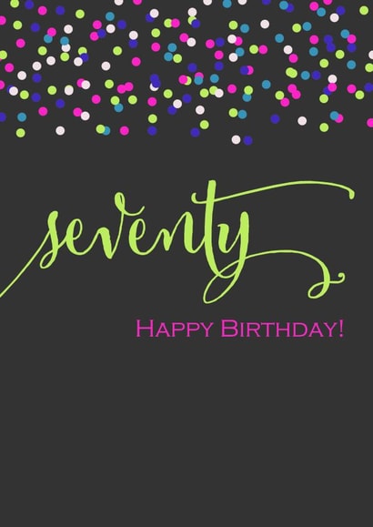 70th seventy Birthday Card 3774 created by Wink Design - Michelle Roberts