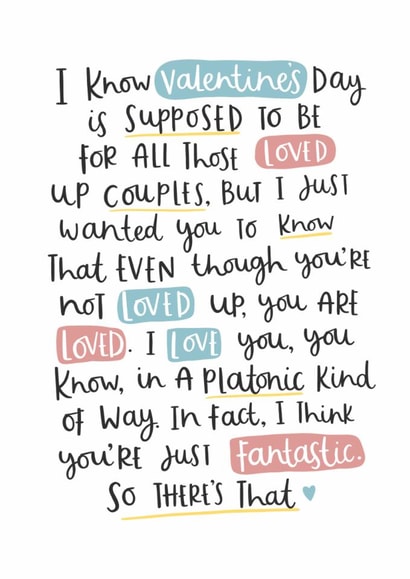 Heartfelt Valentine's Day Card - Platonic Love - I Think You're Just Fantastic created by Abbie Imagine