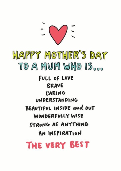 Happy Mother's Day To a Mum Who is The Best Card created by Angela Chick