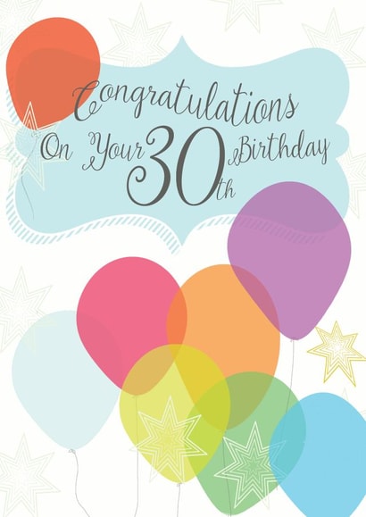 30th thirty Birthday Card 5598 created by Lizzie O'Grady