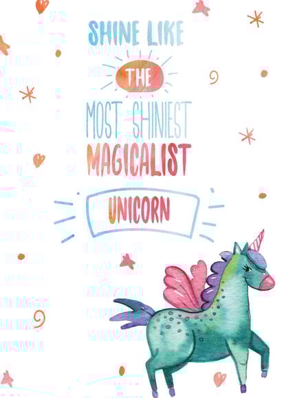 unicorn shine Good Luck Card 7829 created by Hoard Pretty Things