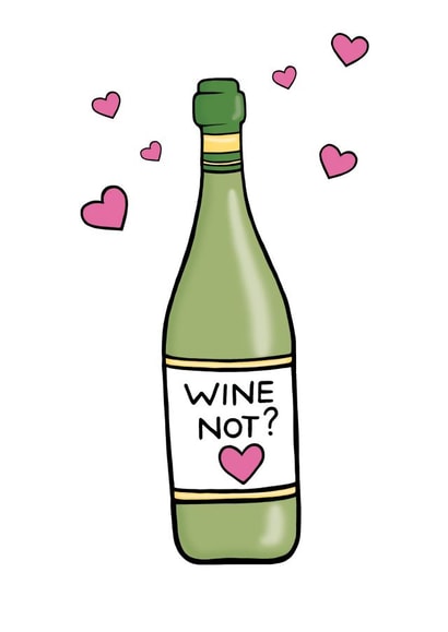 wine love Valentines Day Card 22556 created by Deirdre Spain