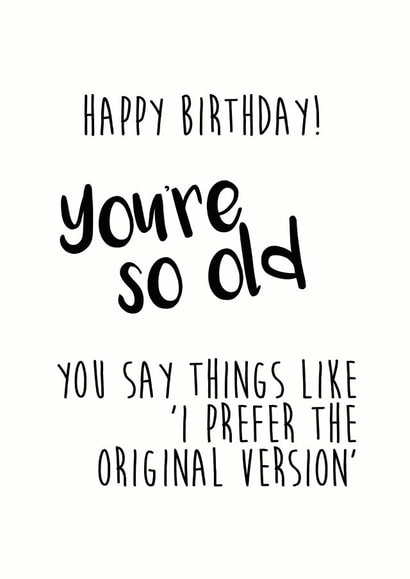 old age Birthday Card 7997 created by Little Stars Prints