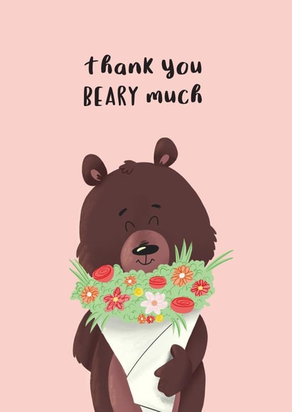 bear thanks Thank You Card 1291 created by Easel & Bear