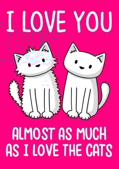 cat love Valentines Day Card 30016 created by Doodlecats