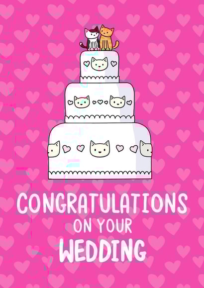 Congratulations on your wedding - Cat wedding card created by Doodlecats