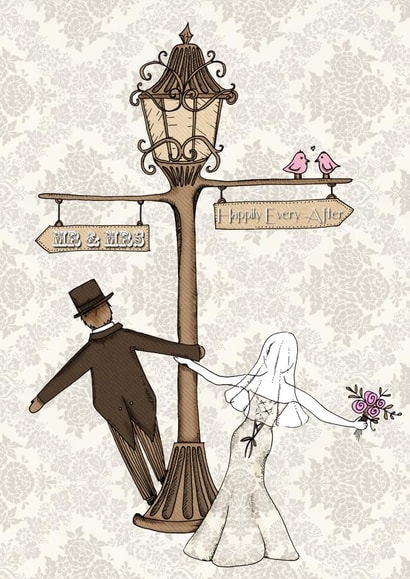MR & MRS lamp post design - wedding created by Ryland Studios