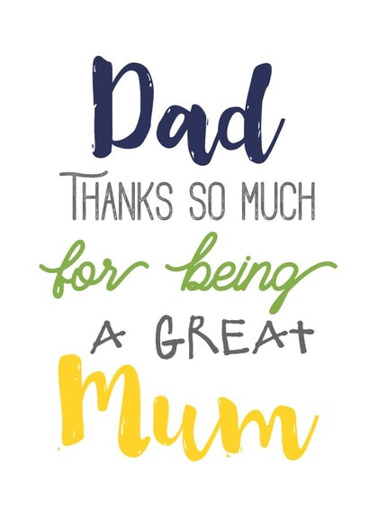 Dad Thanks so much Mothers Day Card 2616 created by Doodle Dot Design Co