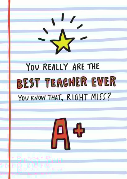 Best Teacher Miss Card created by Angela Chick