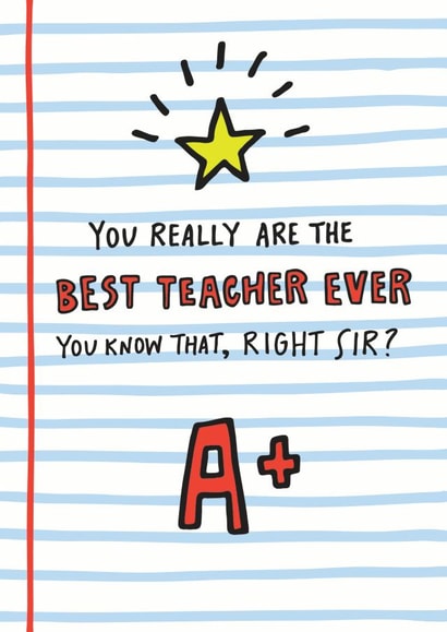 Best Teacher Ever Sir Card created by Angela Chick