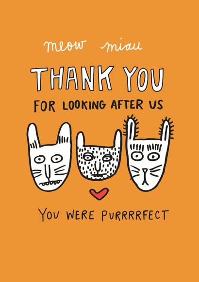 Thank You For Looking After Us Cat Pet Sitter Card created by Angela Chick