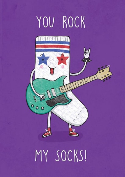 Rock Sock Valentines Day Card 29968 created by Katie Ruby Illustration
