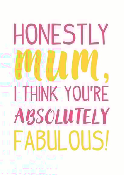 mum fabulous Mothers Day Card 28198 created by Paper Sheriff
