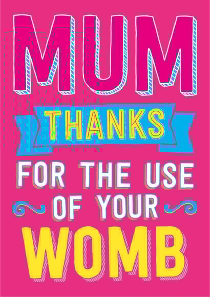 mum thanks Mother's Day Card 2984 created by Dean Morris Cards