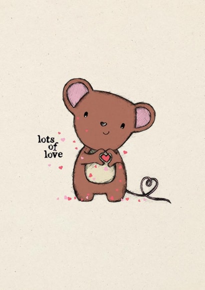 cute mouse Thank You Card 3290 created by Cathy Haworth