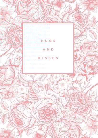hugs kisses Thinking of you Card 1389 created by Megan Claire