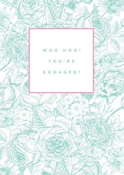 Woo Hoo you're engaged! floral card created by Megan Claire