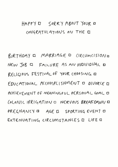 The card for every celebration - Pick your own occasion created by Redback Cards