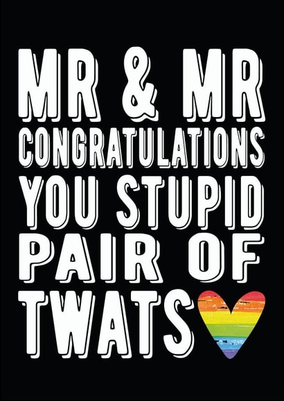 MR & MR - rainbow - wedding card created by Filthy Sentiments