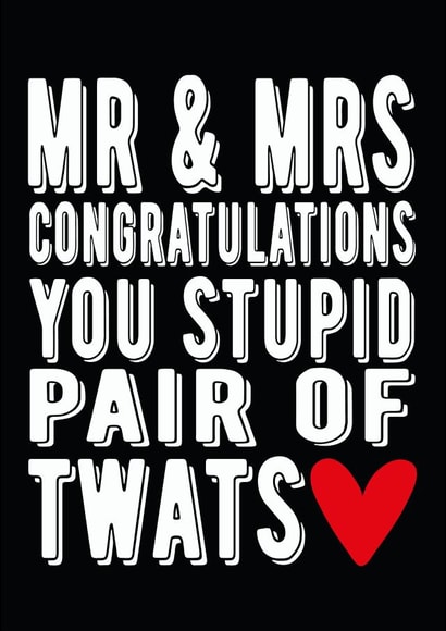 Rude wedding card - Mr & Mrs created by Filthy Sentiments