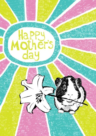 guinea pig Animal Mothers Day Card 1862 created by Perkins & Morley