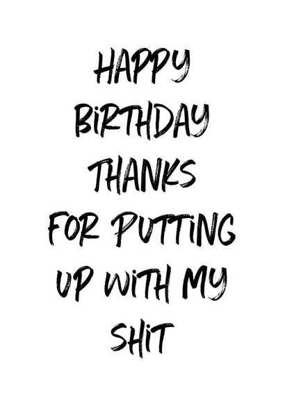 thanks shit Birthday Card 8277 created by Coral Ridley