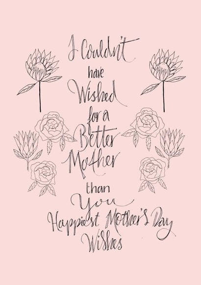 unique pink Mothers Day Card 7275 created by Naughty Nice