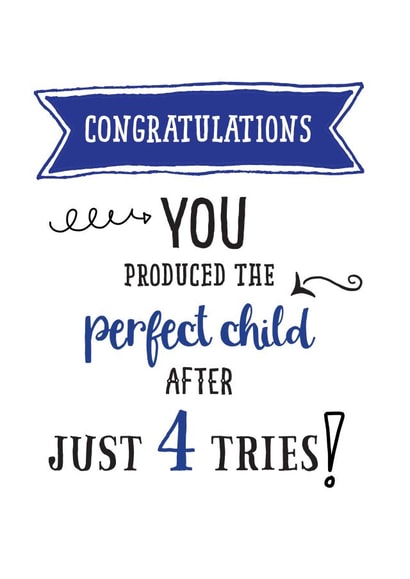 Blue perfect child 4th try card created by Afewhometruths