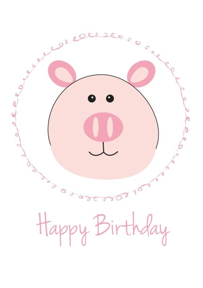 pig birthday Birthday Card 27715 created by Lubelu London