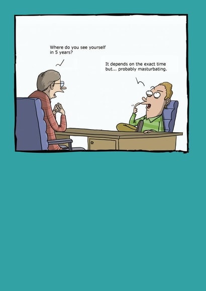 Funny Birthday Card - Five Year Plan - Masturbating created by Redback Cards