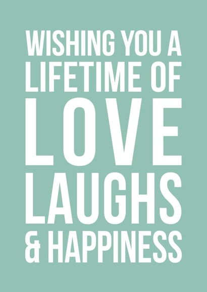 Cute Typography New Home Card - Wishing You A Lifetime Of Love Laughs & Happiness created by Doodlelove