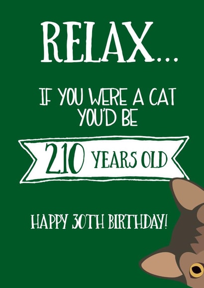 cat years 30th birthday card created by Afewhometruths