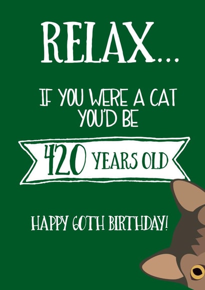 Cat years 60th birthday card created by Afewhometruths