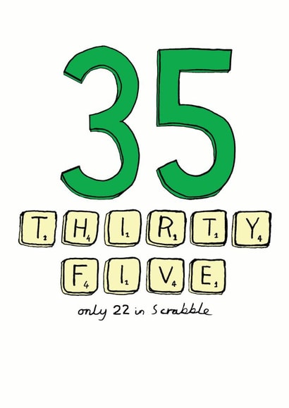 35th 35 Birthday Card 7024 created by A Ray of Sunshine Cards