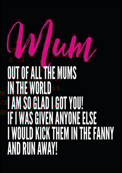 mum mother Mothers Day Card 30444 created by Filthy Sentiments