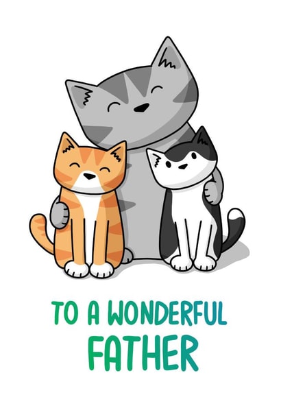 father wonderful Father's Day Card 7849 created by Doodlecats
