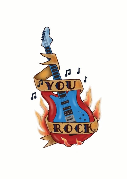 tattoo guitar Love & Friendship Card 8475 created by Sailor Made