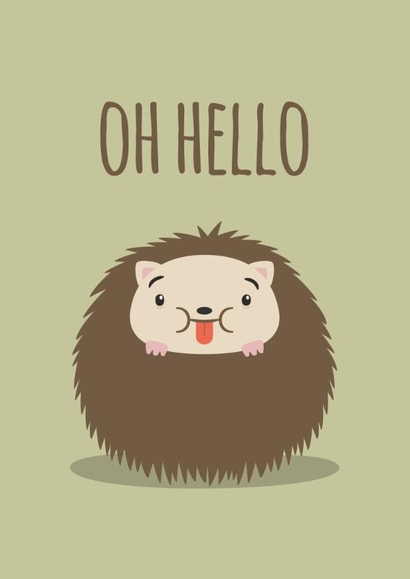 cute hedgehog Just because Card 8485 created by Coffee + Unicorns