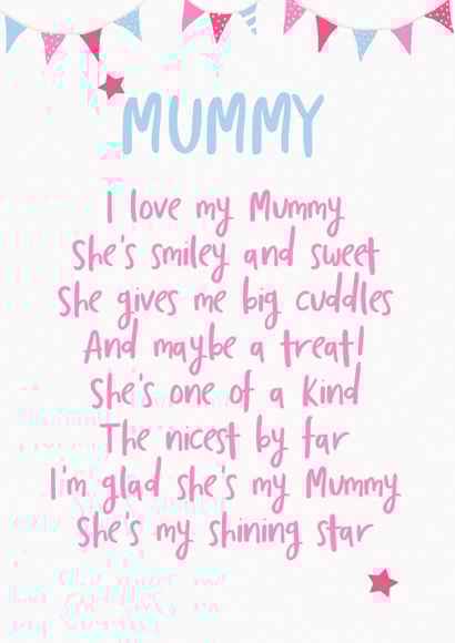 I Love My Mummy Poem Card created by Giddy Kipper